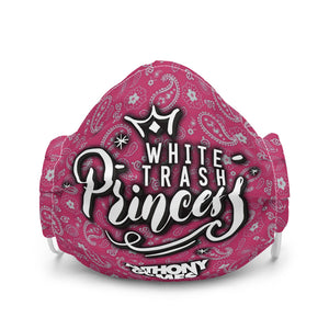 White Trash Princess Premium Face Mask (White or Black Straps)