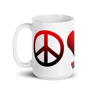 Peace, Love & Loud Guitars Red Icon Mug