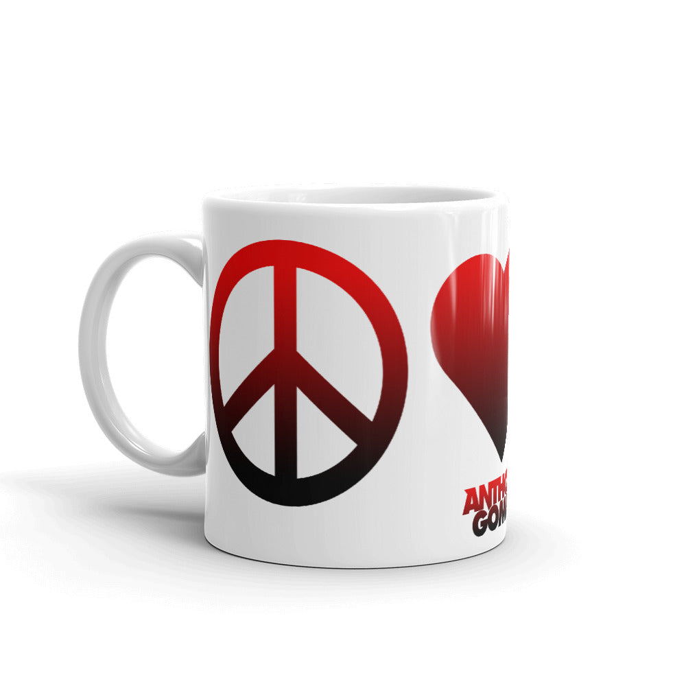 Peace, Love & Loud Guitars Red Icon Mug