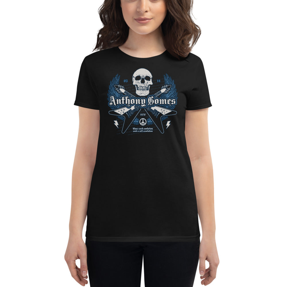 Women's Blue Skull T-Shirt (Available in 2 Colors)
